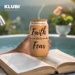 Faith Over Fear Glass Mug for Christian Women