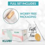 Faith Over Fear Glass Mug for Christian Women