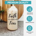 Faith Over Fear Glass Mug for Christian Women