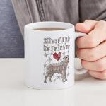Geometric Silver Lab Retriever Coffee Mug 11 oz