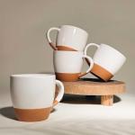 Large Latte Mug Set of 4 - Vanilla White