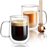 Insulated Double-Walled Glass Coffee Mugs Set of 2