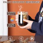 Insulated Double-Walled Glass Coffee Mugs Set of 2