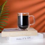 Insulated Double-Walled Glass Coffee Mugs Set of 2