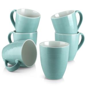 Turquoise Ceramic Coffee Mug Set of 6