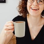 Set of 6 Beige Wheat Straw Coffee Mugs