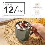 LERATIO 12oz Green Ceramic Coffee Mugs Set