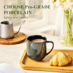 LERATIO 12oz Green Ceramic Coffee Mugs Set