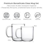 Aquach 16 oz Clear Glass Mugs Set of 2