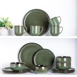 LERATIO 12oz Green Ceramic Coffee Mugs Set