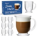 Set of 8 Clear 15 OZ Coffee Mugs