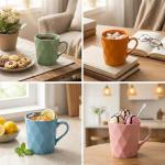 Set of 6 Multicolor Matte Tea and Cocoa Mugs