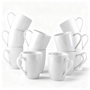 GBHOME 12oz Off White Ceramic Coffee Mugs Set