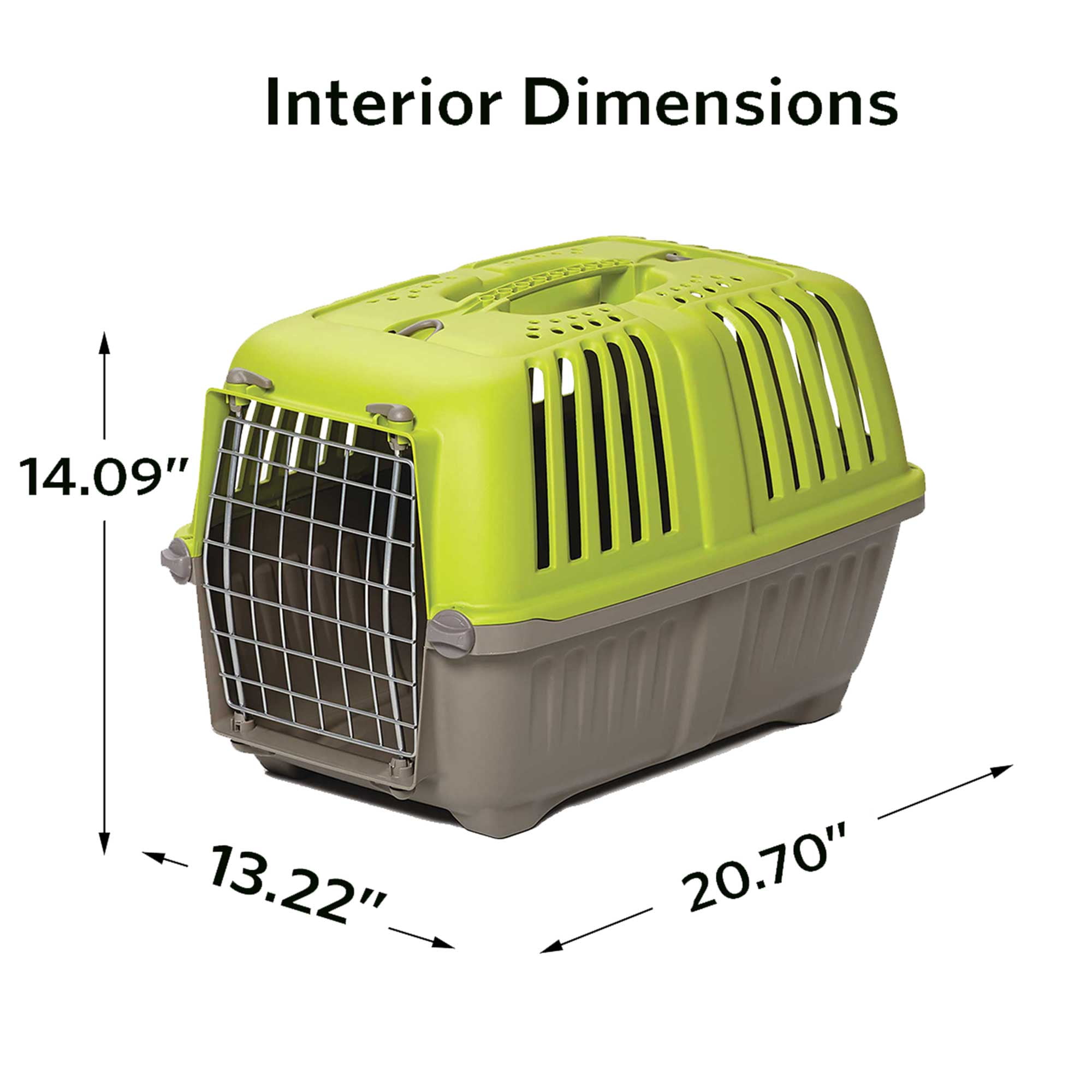 22-Inch Green Hard-Sided Pet Carrier for Cats