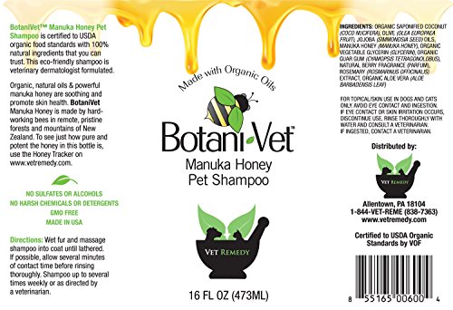 Organic Manuka Honey Cat Shampoo - 16 Oz