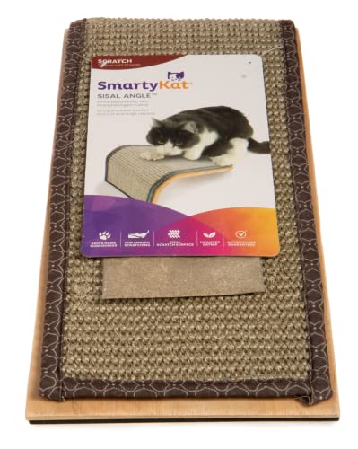 SmartyKat Sisal Angle Cat Scratch Ramp, Includes Catnip - Natural, One Size, Tan