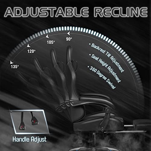 Homall Ergonomic Gaming Chair with Footrest & Massage