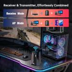 PLERY BE6500 Tri-Band USB WiFi Adapter for Gaming