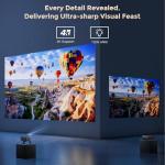 GooDee Video Projector With Wifi And Bluetooth, Smart Portable Projector Movie System Compatible With Netflix/Dolby Audio/Auto Focus & Keystone, 4k Video Decode & 1080p Native For Home Theater/Outdoor