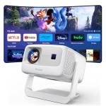 [3000+ Licensed Apps/Live TV/HDR10+/AI Movin 3.0 OS] Smart 4K-Projector with WiFi and Bluetooth, Goiaey Portable Projector with 360°Stand, 50W DoIby Audio, Auto Focus&Keystone, Outdoor Movie Proyector