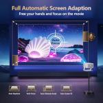 [3000+ Licensed Apps/Live TV/HDR10+/AI Movin 3.0 OS] Smart 4K-Projector with WiFi and Bluetooth, Goiaey Portable Projector with 360°Stand, 50W DoIby Audio, Auto Focus&Keystone, Outdoor Movie Proyector