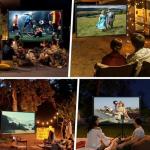 AHOLON Outdoor Projector Screen with Stand - 120 inch Portable Projector Screens Indoor Outdoor Projector Screen 16:9 4K HD Outdoor Movie Screen with Carry Bag,Enioy Home Theater Projection Screen
