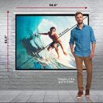 Pyle 72-Inch Manual Pull Down Projector Screen, Matte White Projection Surface, Ceiling or Wall Mount Screen Projector with Auto-Lock & Black Border for Home Theater or Office (42.5" x 56.6")