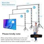 TOWOND Projector Screen and Stand, 150 inch Indoor Outdoor Projection Screen, Portable 16:9 4K HD Rear Front Movie Screen with Carry Bag Wrinkle-Free Design for Home Theater Backyard Cinema