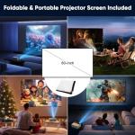 TMY 1080P Mini Projector with Bluetooth and Screen