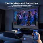 TMY 1080P Mini Projector with Bluetooth and Screen