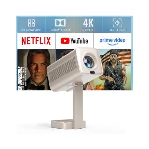 Officially Licensed WiFi Bluetooth Mini Projector 4K