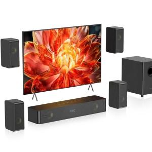 5.1.2 Wooden Surround Sound System with Subwoofer