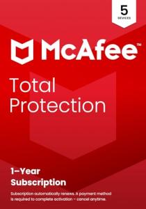 McAfee Total Protection: 5-Device Security Subscription