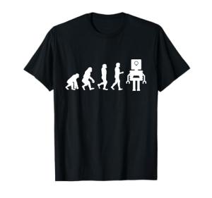 Humorous AI Evolution Robot T-Shirt for Machine Learning