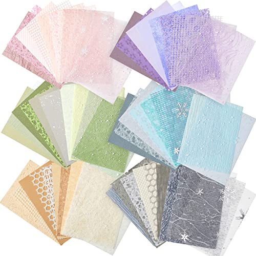 60 pcs A5 Scrapbook Textured Paper Sheets Variety