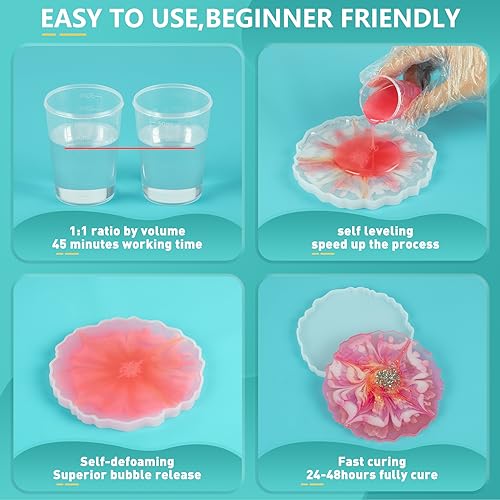 Teexpert Epoxy Resin Kit with Silicone Molds