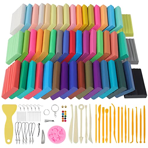 50 Colors Polymer Clay Kit with Tools and Accessories