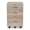 Rolling 3-Drawer Wood File Cabinet for Home Office