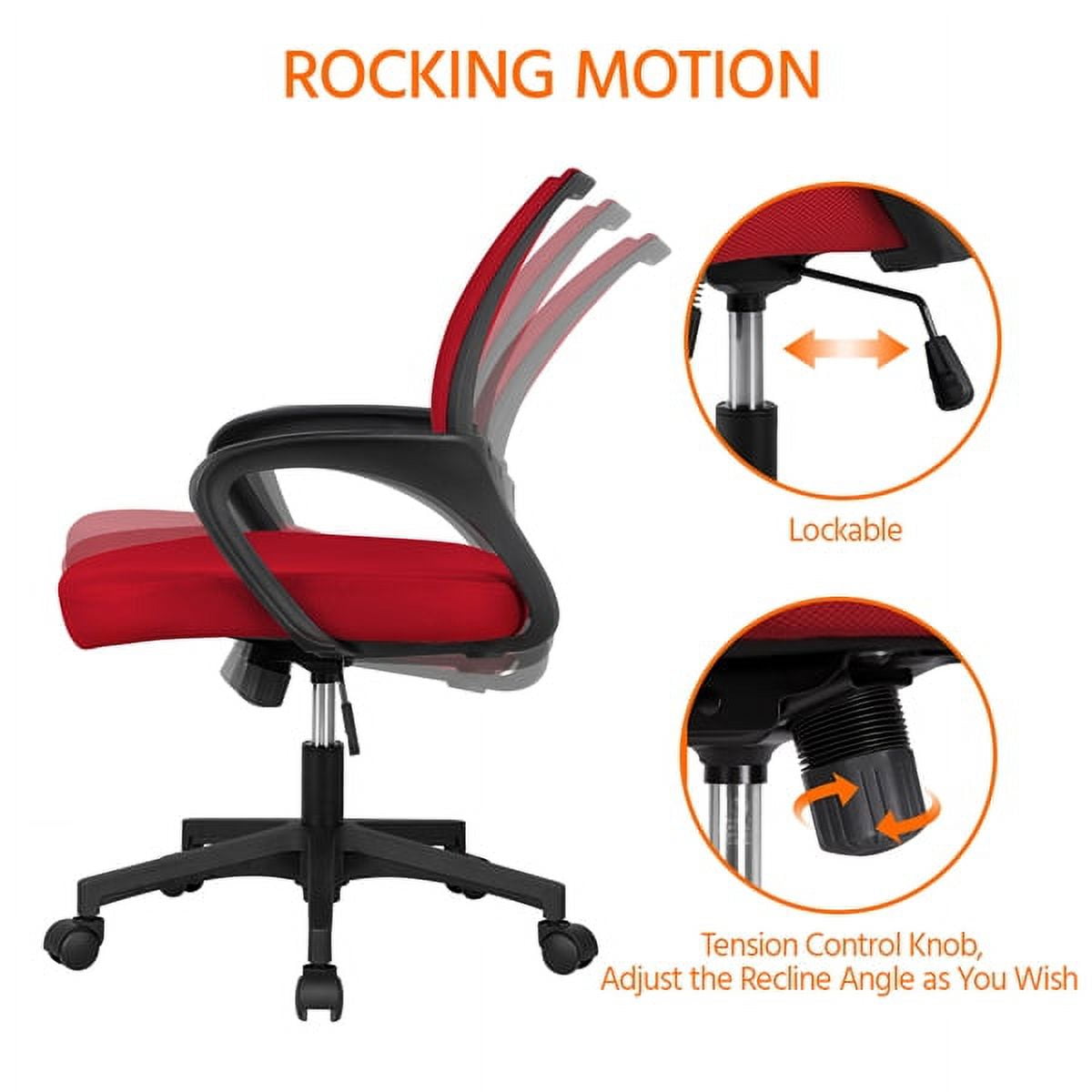 Red Adjustable Manager's Chair with Swivel
