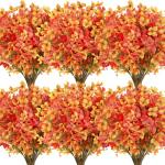 20 PCS Autumn Faux Flowers, UV Resistant Decor