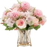 Pink Peony and Hydrangea Fake Flower Bouquet