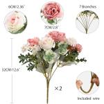 2 Bunches Pink Artificial Peonies & Roses Bouquet