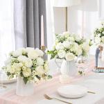 White Peony Silk Flower Bouquets for Home Decor
