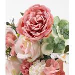 2 Bunches Pink Artificial Peonies & Roses Bouquet