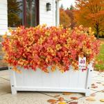 20 PCS Autumn Faux Flowers, UV Resistant Decor