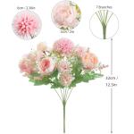 Pink Peony and Hydrangea Fake Flower Bouquet
