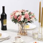 2 Bunches Pink Artificial Peonies & Roses Bouquet