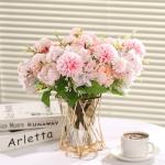 Pink Peony and Hydrangea Fake Flower Bouquet