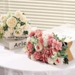 2 Bunches Pink Artificial Peonies & Roses Bouquet