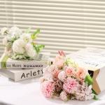 Pink Peony and Hydrangea Fake Flower Bouquet